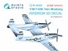Quinta Studio QDS-48496 F-82E Twin Mustang 3D-Printed coloured Interior on decal paper (Modelsvit) (Small version) 1/48